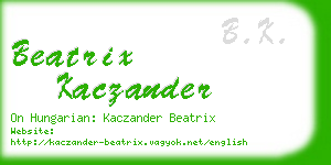 beatrix kaczander business card